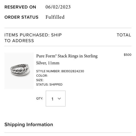 DAVID YURMAN Pure Form Sterling Silver Stackable Ring Set Sz 6 - Picture 12 of 16